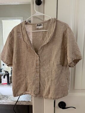 FLAX 100% Linen Top Size 1G Generous Fit Made in Lithuania